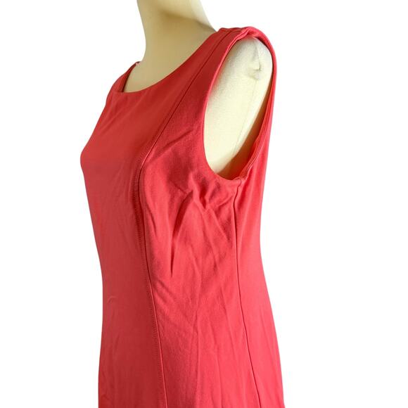 Talbots Sleeveless Fit & Flare Dress, Coral Red, Women's Size 10 - Picture 4 of 8